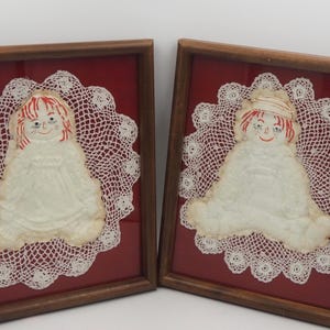Vintage Raggedy Ann and Andy Framed Pictures Set of Two