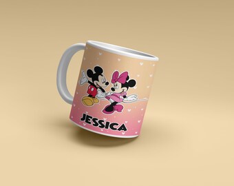 Mickey and Minnie Inspired Mug Set, Minnie Mug, Mickey Mug, Valentine's Day