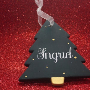 Personalized Ceramic Christmas Ornament Christmas Tree image 1
