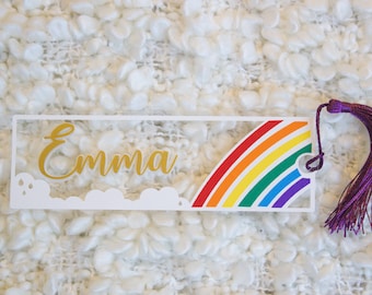 Personalized | Custom Rainbow Acrylic Bookmark, Book Readers Bookmark, Book Accessory