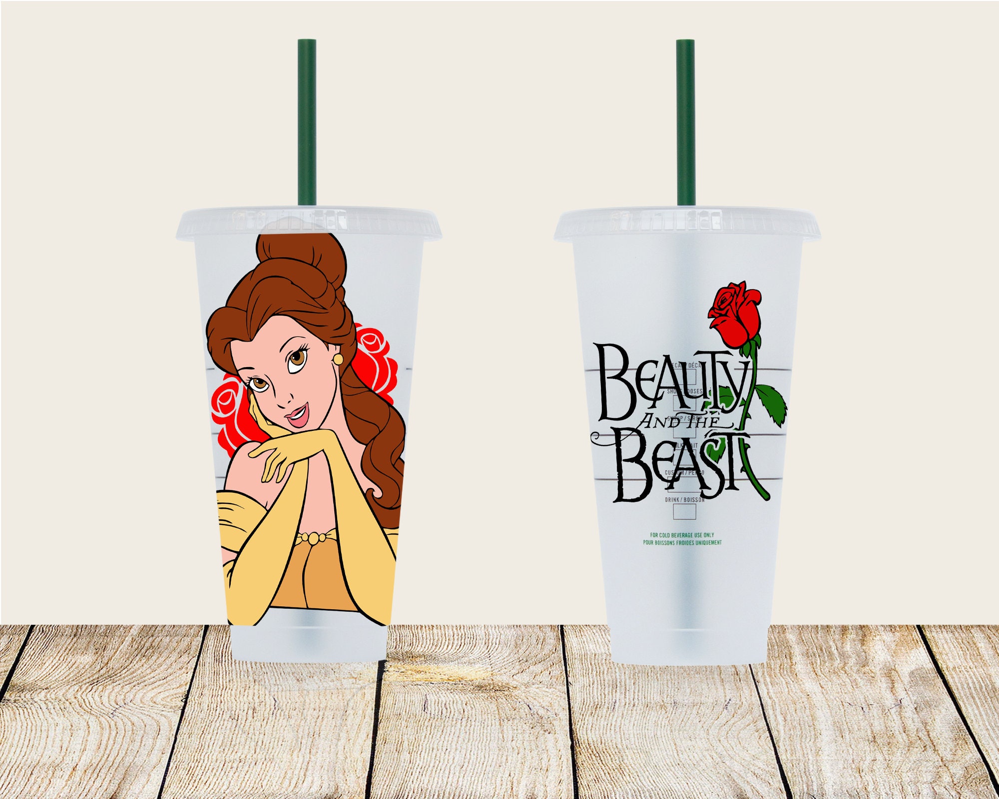 Belle Custom Cup, Beauty & the Beast Starbucks Cup, Beauty, Best - Etsy