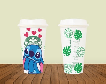 Costurar xícara quente personalizada, costurar xícara Starbucks personalizada