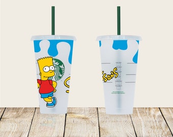 Copo personalizado do Bart, Copo Starbucks dos Simpsons, Os Simpsons