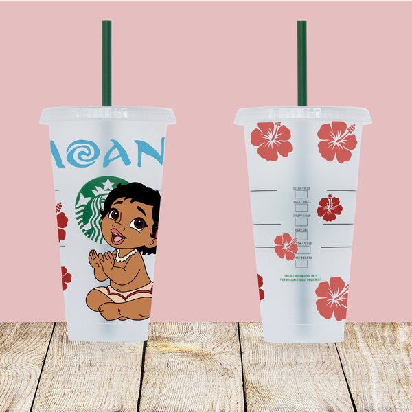 Baby Moana Custom Cup, Moana Starbucks Cup, Moana