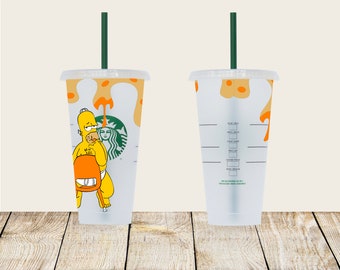 Copo personalizado do Homer Simpson, copo do Homer da Starbucks, Os Simpsons