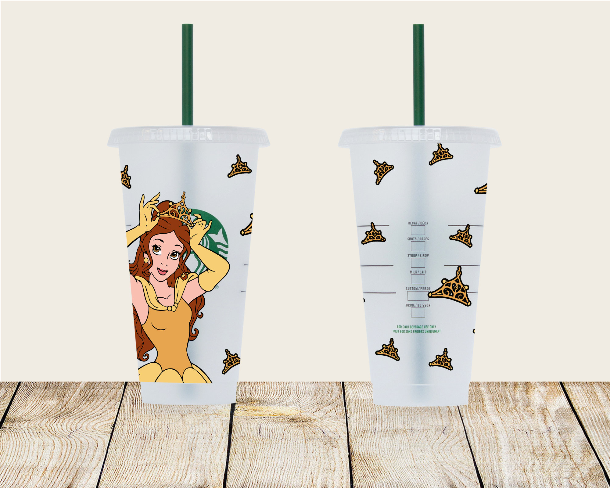 Belle Custom Cup, Beauty & the Beast Starbucks Cup, Beauty, Best - Etsy