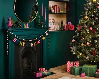 Multicoloured Felt Merry Christmas Bunting