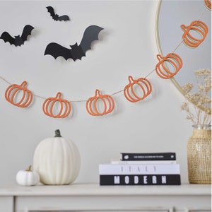 Orange Wooden Pumpkin Halloween Bunting