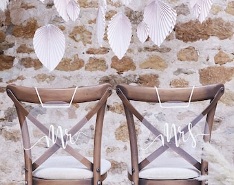 Bruiloft Stoel Signs, Acryl Mr &Mrs Chair Signs, Bruiloft Decoratie, Boho Decoratie