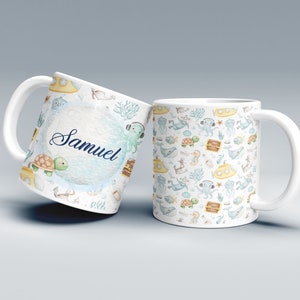 Under the Sea Mug, Cute Mug, Mermaid, Sea Turtle, Gifts for Him, Party Souvenir, Gifts for Her