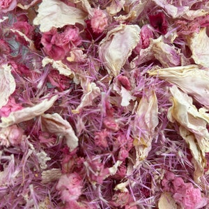 Pretty in Pink Dried Flower Petal Confetti for Weddings, Events, or Craft Projects