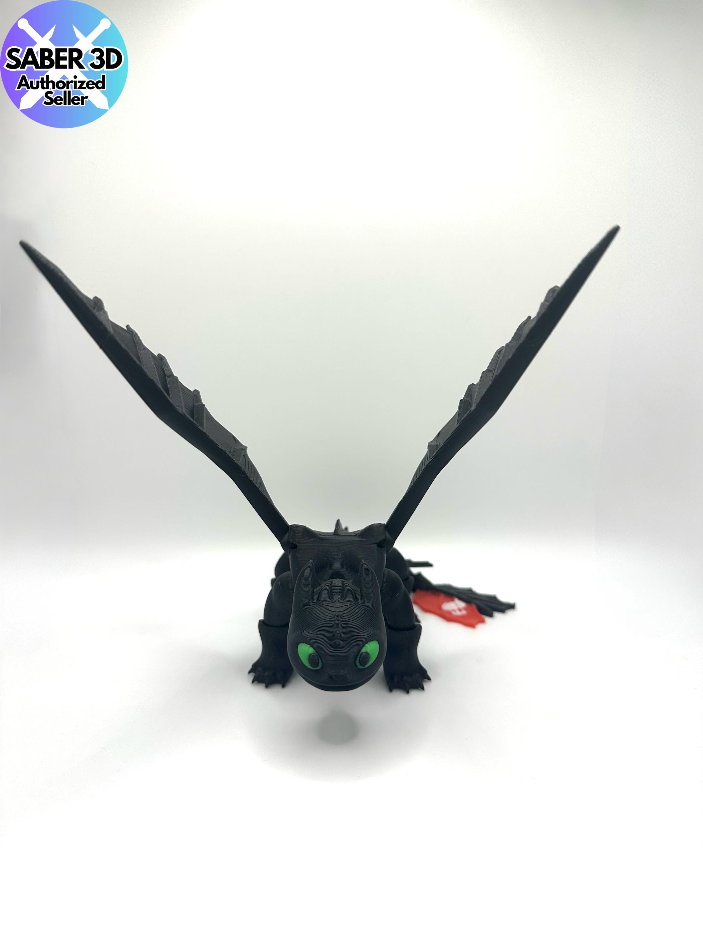 Toothless Articulated Dragon – Poseable 3D Printed Figure | Design by Saber3D