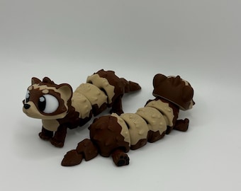 3D Printed Articulated Ferret Figure: Posable Desk Toy