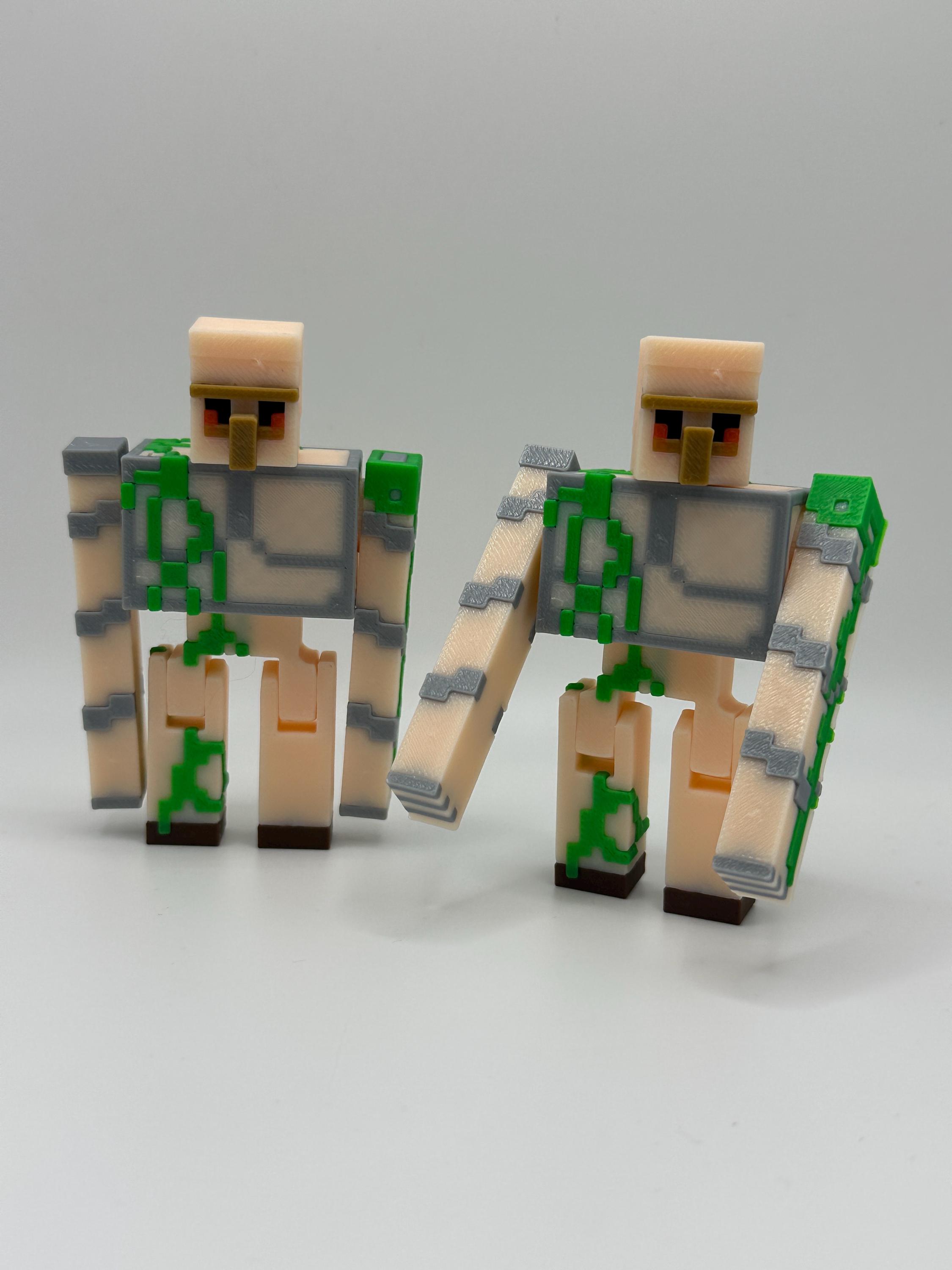3D Printed Pixel Iron Golem Figure: Gamer Decor - Etsy