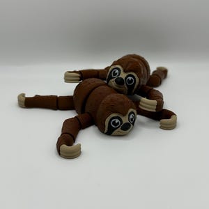 3D Printed Flexi Sloth: Articulated Fidget Toy, Desk Decor