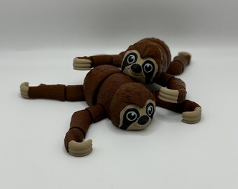 3D gedrucktes Flexi Faultier: Gelenk-Fidget-Spielzeug, Schreibtischdekor