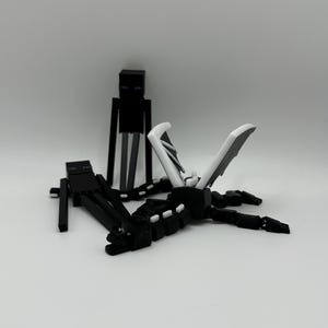 3D Printed Articulated Enderman & Ender Dragon Figures - Gamer Gift Set