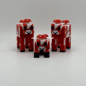 Minecraft-Inspired Mushroom Cow | 3D Printed Mooshroom Style Figure | Articulated Pixelated Cow | Gamer Gift