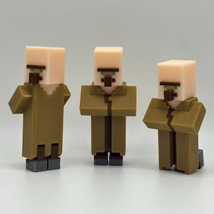3D Printed Pixel Villager Figure: Minecraft-Inspired Desk Decor