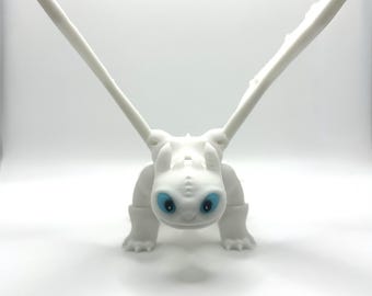 Light Fury Articulated Dragon – 3D Printed Poseable Figure | Designed by Saber3D