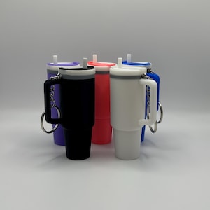 Stanley Cup Style Keychain Chapstick Holder – Comes with Classic ChapStick – Mini Tumbler Lip Balm Case