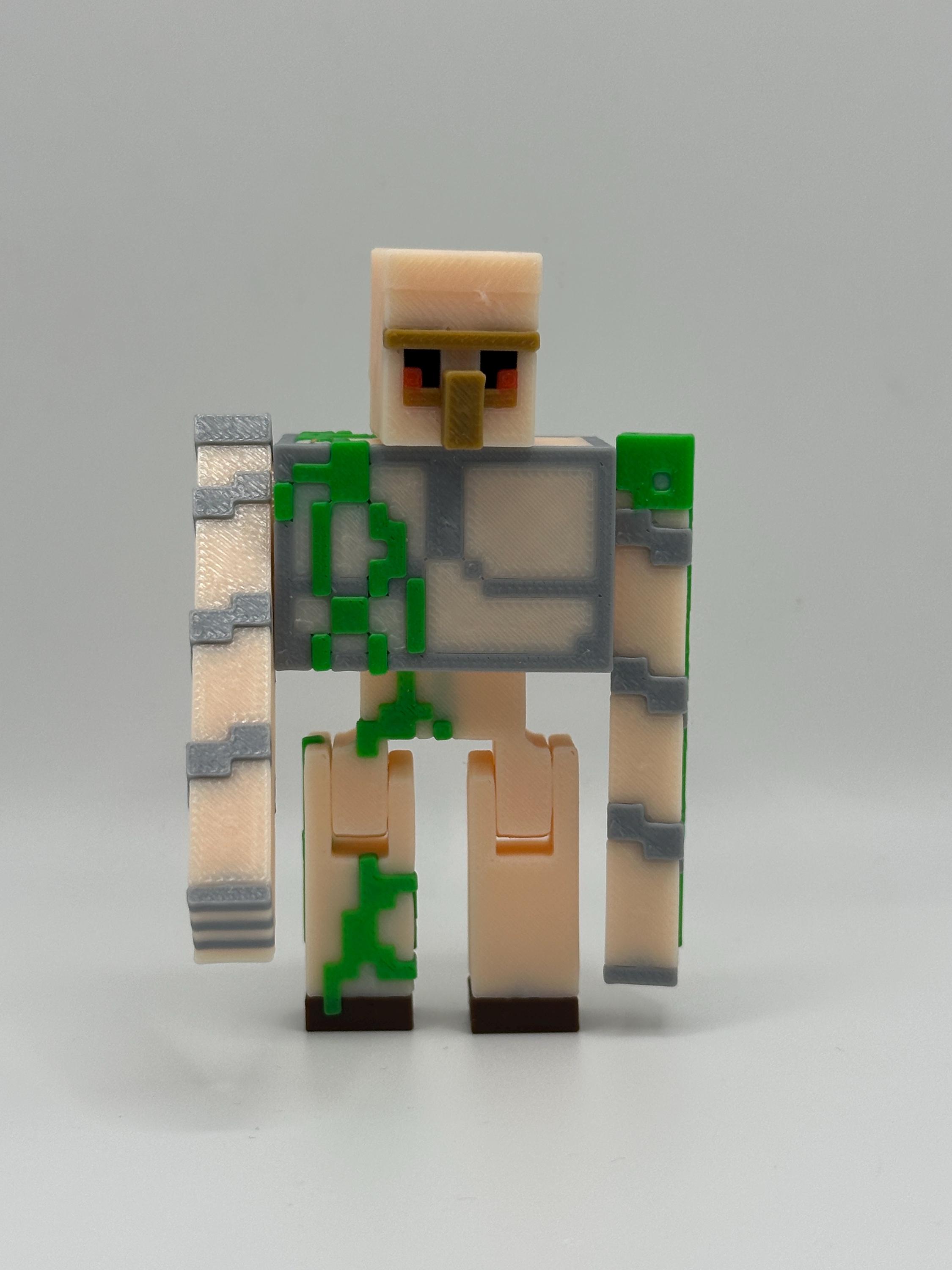 3D Printed Pixel Iron Golem Figure: Gamer Decor - Etsy