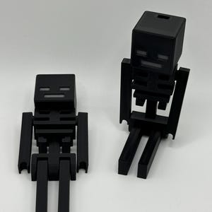 Articulated Minecraft-Inspired Wither Skeleton | 3D Printed Poseable Mini Figure | Pixel Style Gamer Gift