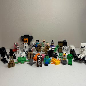 Minecraft-Inspired Mini Figure Pack | 40 Pixel Characters & Mobs | Collectible Gamer Gift Set