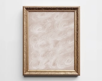 Beige Abstract Print, Swirl Abstract Wall Art, Abstract Scribbles Print, Neutral Abstract Painting Print, Minimalist Decor Instant Download