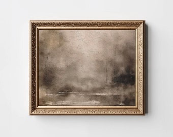 Brown Abstract Art, Moody Neutral Print, Minimalist Watercolor Painting, Modern Organic Decor, Horizontal Wall Art, Vintage Instant Download
