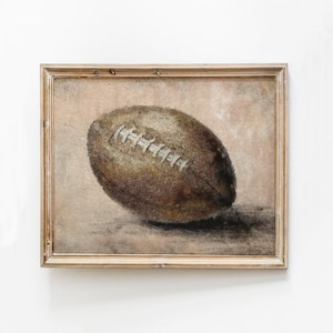Vintage Football Print, Brown Abstract Sports Painting, Moody Kids Neutral Art, Athlete Wall Art, Modern Organic Decor, Boys Room Download image 3