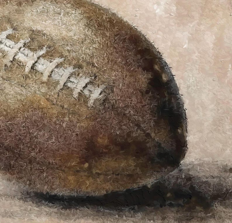 Vintage Football Print, Brown Abstract Sports Painting, Moody Kids Neutral Art, Athlete Wall Art, Modern Organic Decor, Boys Room Download image 7