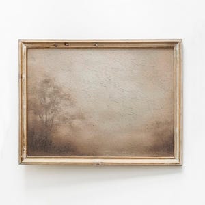 Arte abstracto beige, impresión neutra melancólica, pintura de acuarela de paisaje, decoración orgánica moderna, arte de pared horizontal, descarga marrón vintage