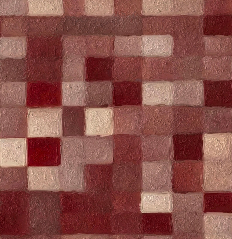 Burgundy Checkered Wall Art, Modern Maroon Checkered Art Print, Modern ...