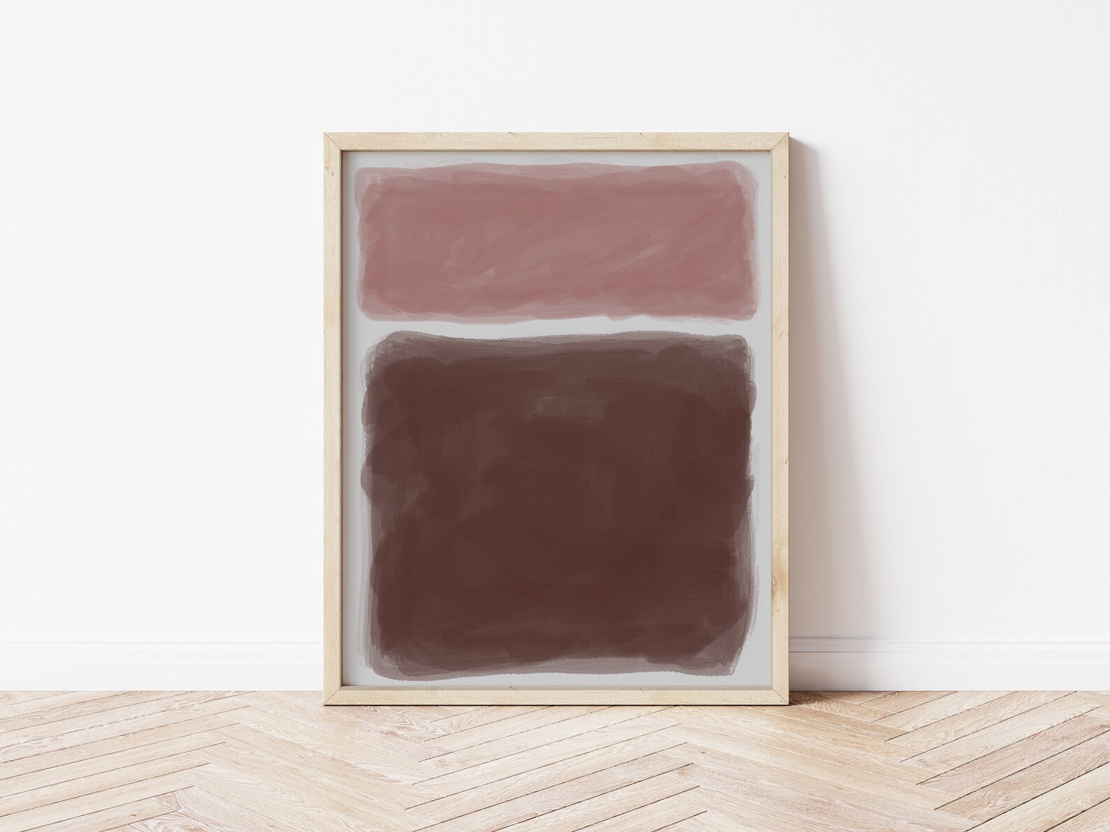 Color Block Print, Pink Abstract Watercolor Artwork, Mark Rothko Style ...