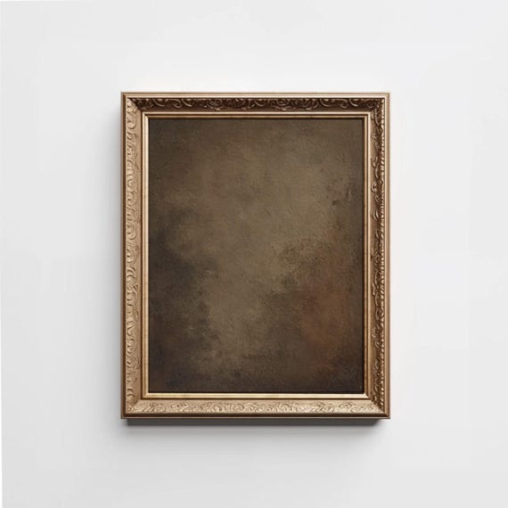 Dark Brown Abstract Print, Moody Neutral Art, Minimalist Watercolor Painting, Modern Organic Decor, Horizontal Wall Art, Vintage Download