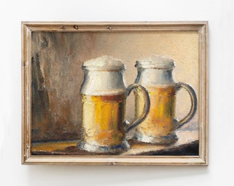 Ölkonsttryck, vintageöltryck, Moody Steins-målning, ölpresentidé, fars dag-present till ölälskare, barvagnstryck direktnedladdning
