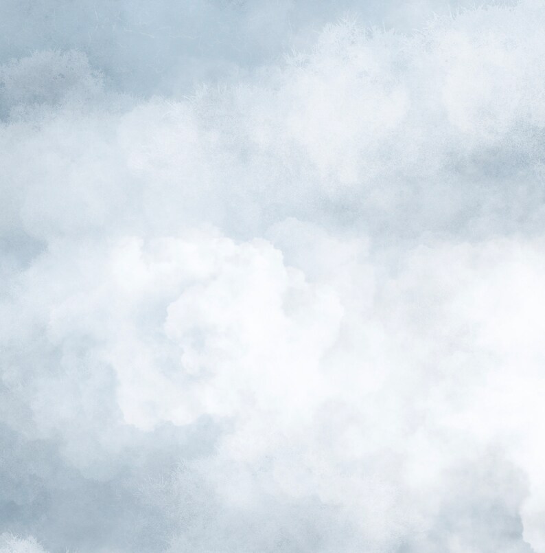 Cloud Painting Print, Abstract Blue Sky Printable, Vintage Wall Art ...