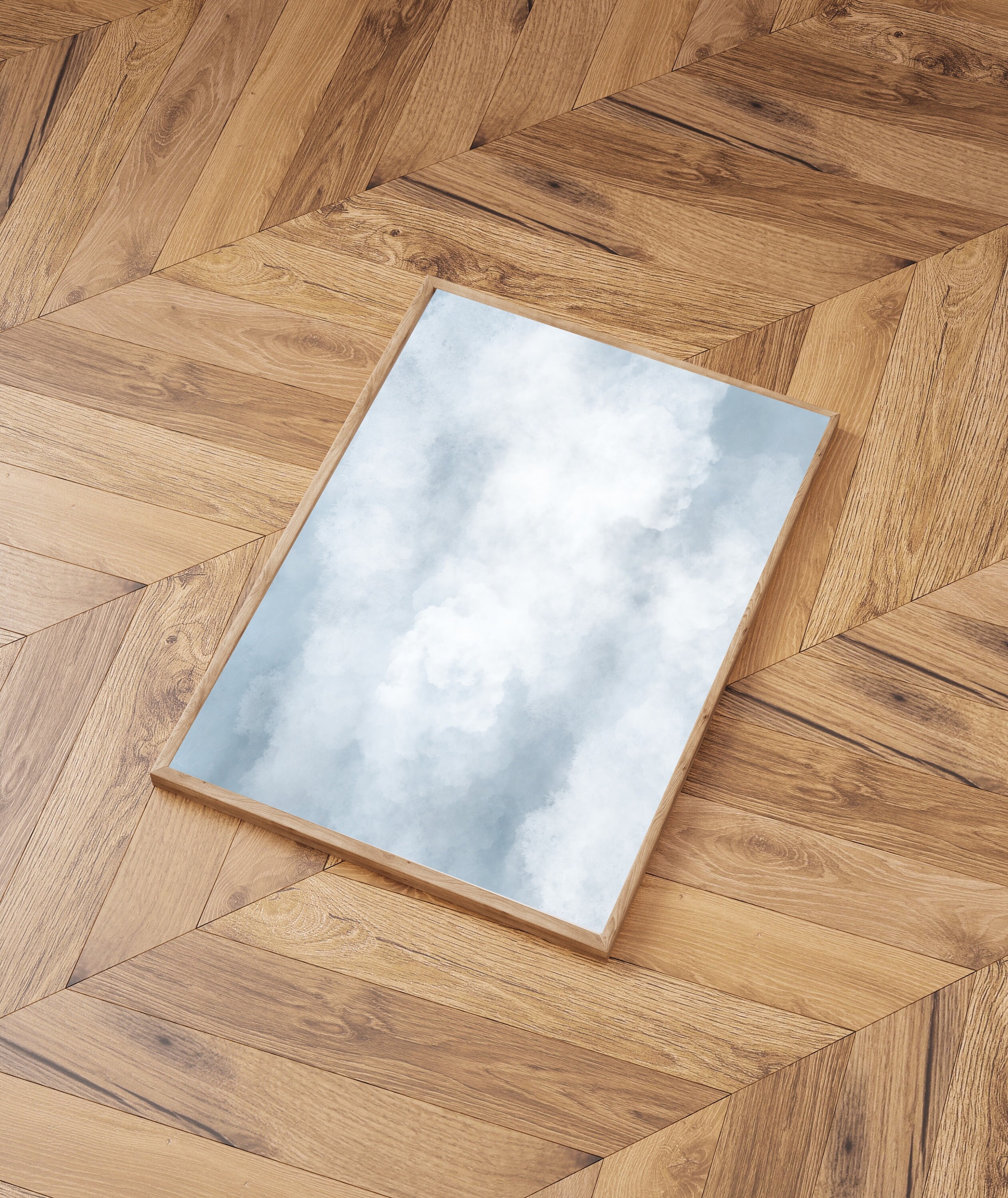 Cloud Painting Print, Abstract Blue Sky Printable, Vintage Wall Art ...