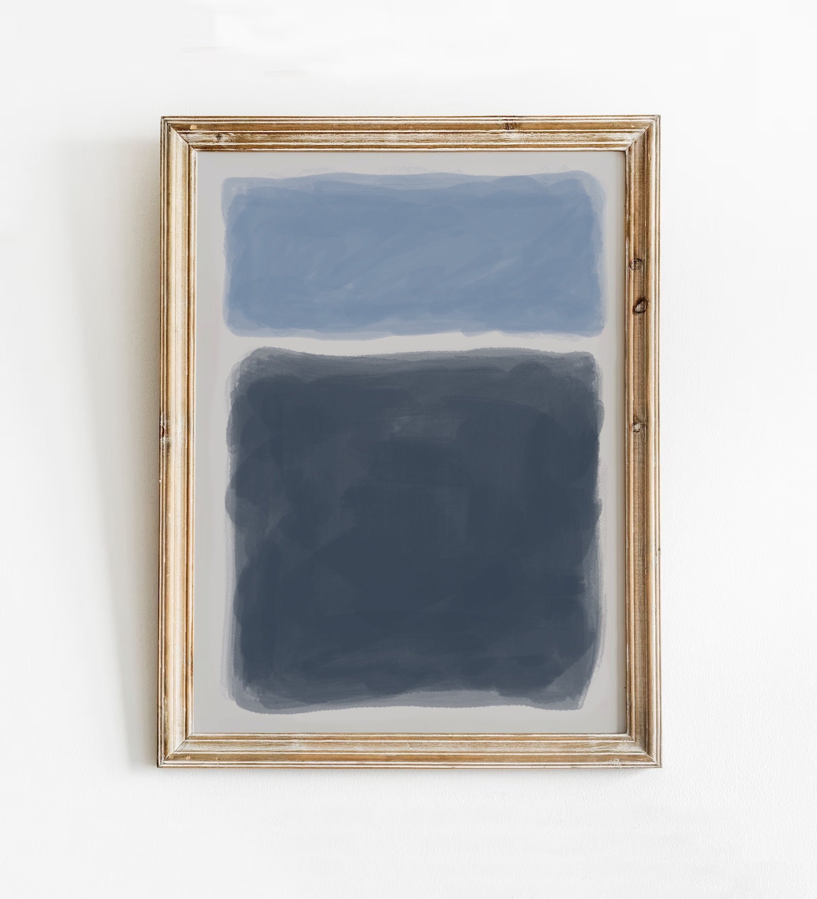 Color Block Print, Blue Abstract Watercolor Artwork, Mark Rothko Style ...