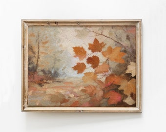 Vintage Herbst Landschaft Malerei, rustikale druckbare Kunst (digitaler Download)