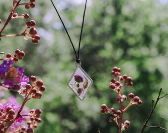 Bloomed and Un-bloomed Wildflower Pendant