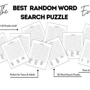 The Best Random Word Search Puzzle Ever