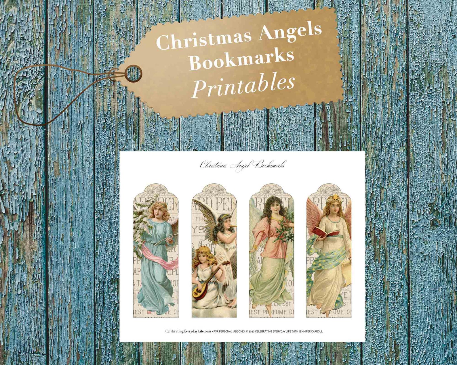 Christmas Angel Bookmarks for Junk Journals - Etsy