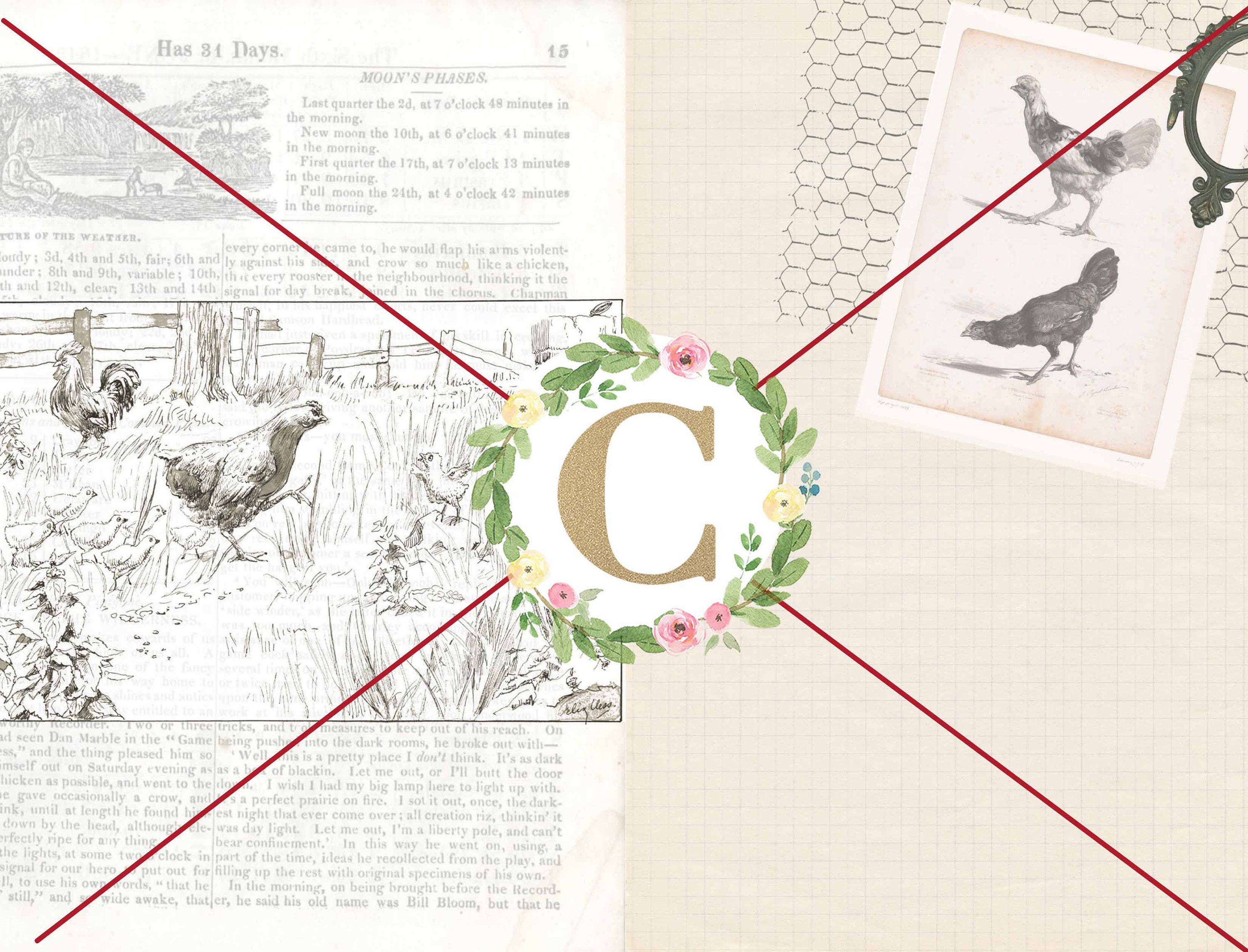 Chickens Printable Paper Background Set #2 for Junk Journals - Etsy