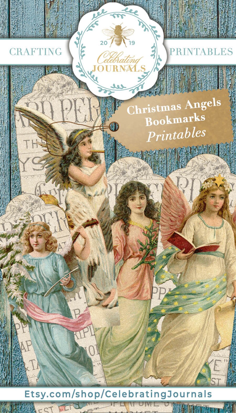 Christmas Angel Bookmarks for Junk Journals - Etsy