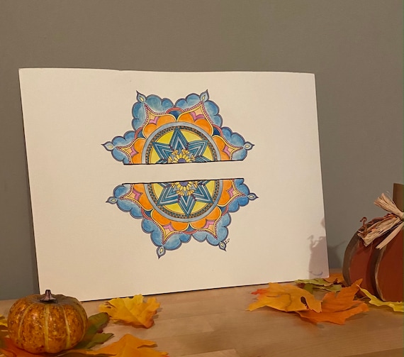 Divided, But Equal - Watercolor Art, Bright Watercolor Painting, Flower Mandala, Original Wall Art, Original Painting by Kansas Girl Studio