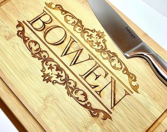 Graver le fichier SVG | Bordure de nom | Fichier graveur de Glowforge et laser | Planches de coupe/Coasters