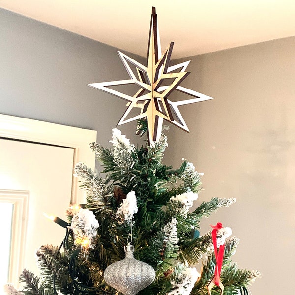 North Star Tree Topper | SVG Laser Cut File | Instant Download for Glowforge Mira Omtech All Laser Cutters