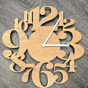 Stylized Clock SVG Laser Cut File | Exaggerated Numbers Clock | For Lasers like Glowforge Mira Omtech
